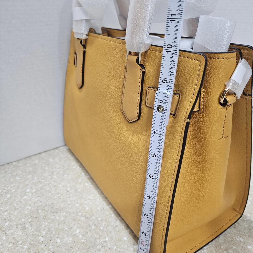 Michael Kors Hamilton Medium Leather Satchel In Golden Rod Color NWT - Picture 3 of 9